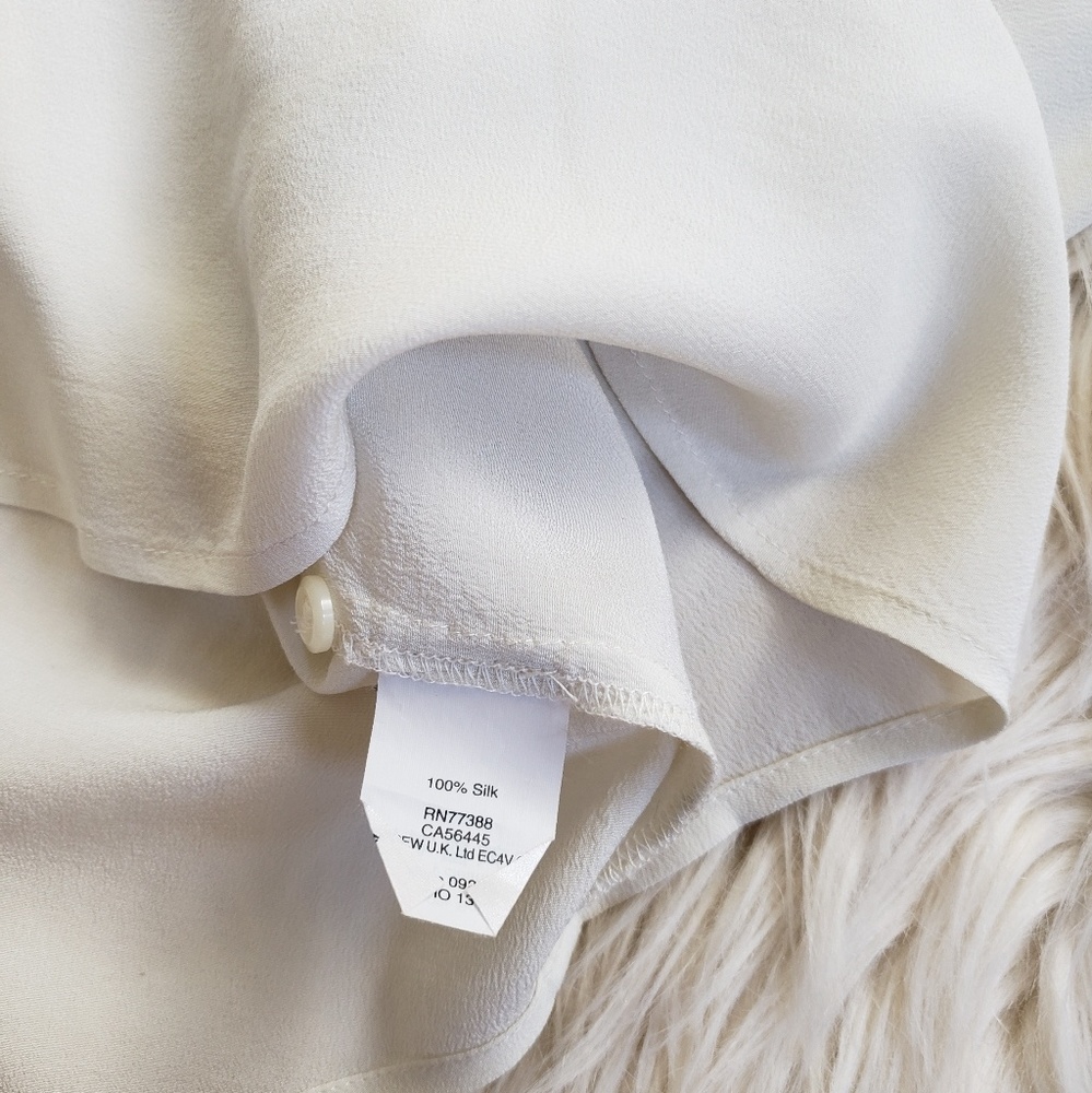 Madewell cream silk peter pan collar top XS - Picture 6 of 6